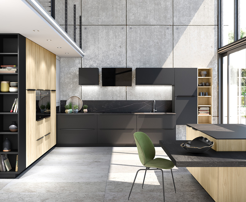 Cuisine noire et bois sur mesure à Beauvais