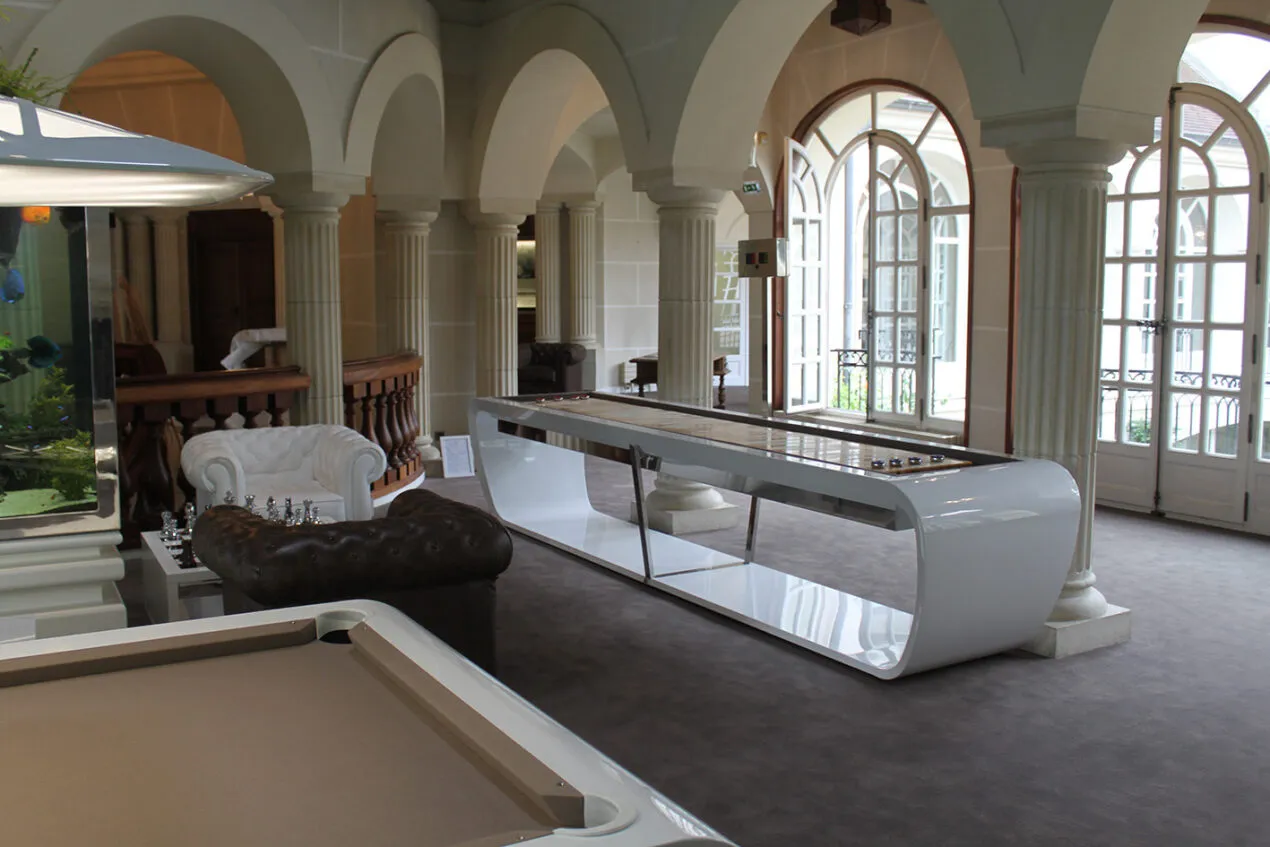 Shuffleboard haut de gamme blanc brillant