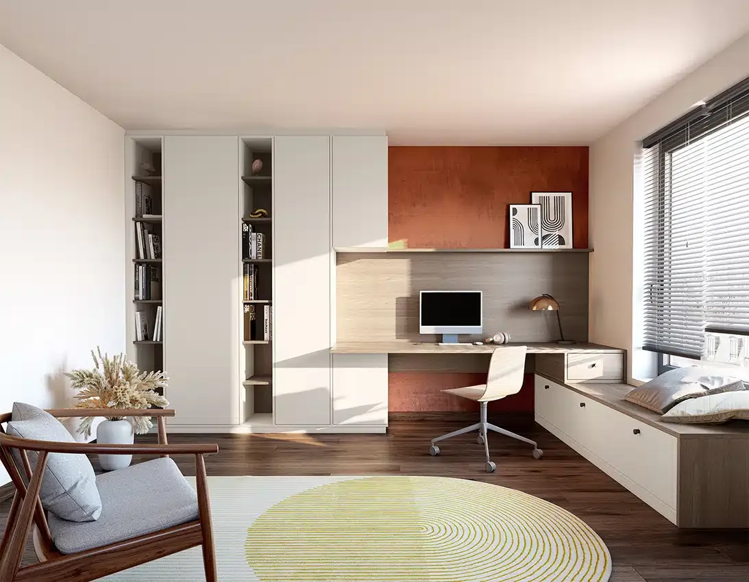 Bureau d'angle sur mesure bois et blanc à Beauvais