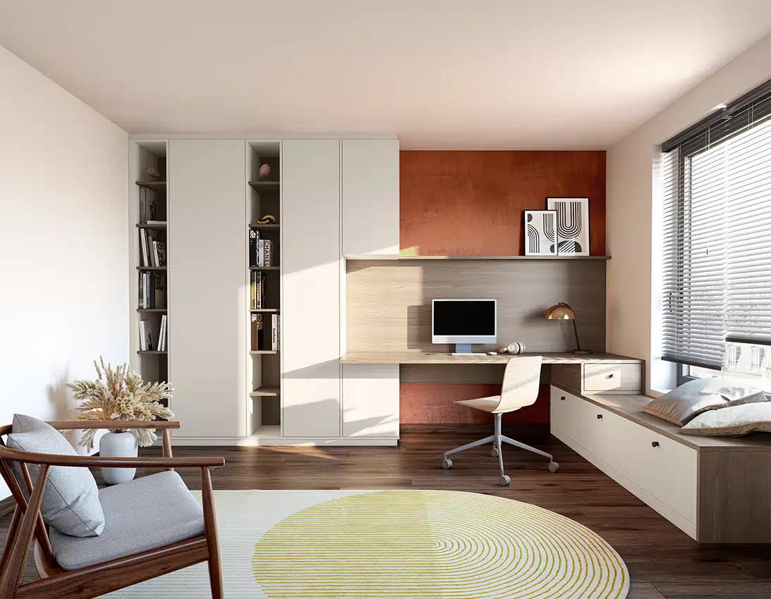 Bureau d'angle sur mesure bois et blanc à Beauvais