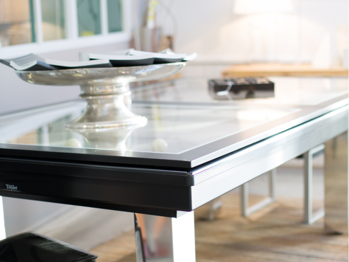 Billard convertible avec plateau verre design